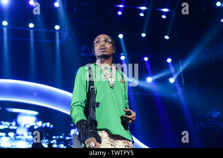 Los Angeles, United States. 22nd June, 2019. LOS ANGELES, CALIFORNIA, USA - JUNE 22: Rapper Quavo of Migos performs at the 7th Annual BET Experience At L.A. LIVE Presented By Coca-Cola - Day 3 held at Staples Center on June 22, 2019 in Los Angeles, California, United States. (Photo by Xavier Collin/Image Press Agency) Credit: Image Press Agency/Alamy Live News Stock Photo
