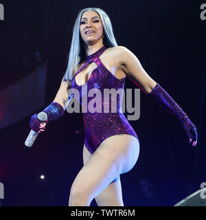 LOS ANGELES, CALIFORNIA, USA - JUNE 22: Rapper Cardi B performs at the 7th Annual BET Experience At L.A. LIVE Presented By Coca-Cola - Day 3 held at Staples Center on June 22, 2019 in Los Angeles, California, United States. (Photo by Xavier Collin/Image Press Agency) Stock Photo