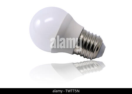Opaque light bulb isolated on white background with reflection in bottom Stock Photo