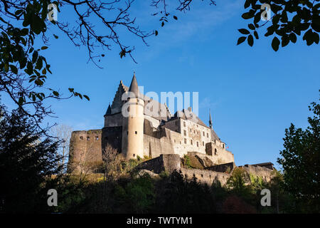 The beautiful medieval castle in Vianden. Luxembourg Stock Photo