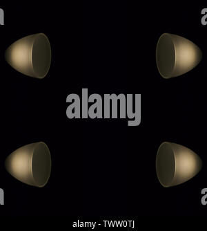 cone lights frame isolated on the black background Stock Photo