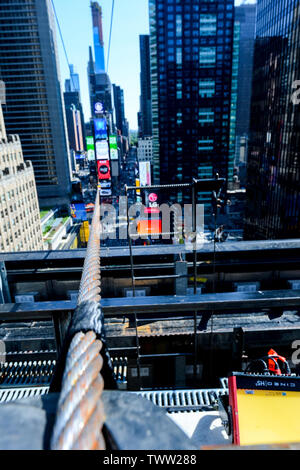 New York, USA. 22nd June, 2019. A close up look at the high wire Nik and Lijana Wallenda will walk across tonight, live on ABC at 8pm. Credit: Tim Boyles/Alamy Live News Stock Photo