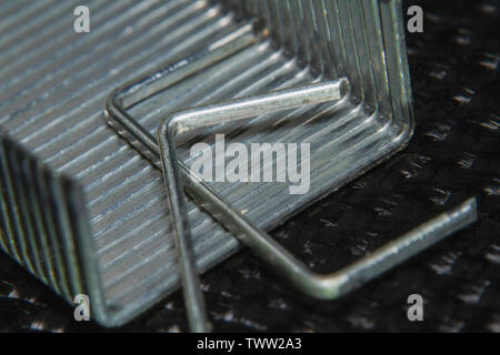 Stapler refill in a close-up picture Stock Photo