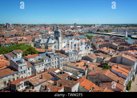 Aerial view of the old town and harbor of La Rochelle, France Stock Photo