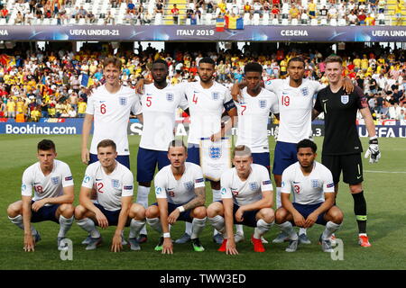 Under-21 England team group line-up (ENG), JUNE 21, 2019 - Football / Soccer : UEFA European Under-21 Championship 2019 Group stage match between Uuder-21 England 2-4 Uuder-21 Romania at the Stadio Dino Manuzzi in Cesena, Italy. (Photo by Mutsu Kawamori/AFLO) Stock Photo