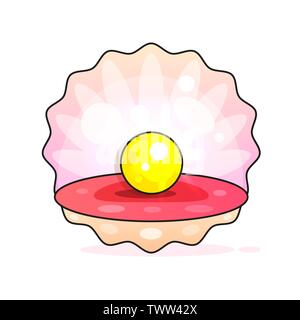 Finest Quality Beautiful Natural Open Pearl Shell Close Up Realistic Single Valuable Object Image Vector Stock Vector
