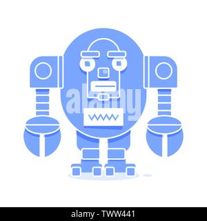 Bot Icon. Chatbot Icon Concept. Cute Smiling Robot. Vector Modern Line Character Illustration Isolated On White Background. Outline Robot Sign Design. Stock Vector