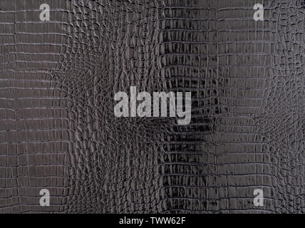 Imitation black crocodile skin background Stock Photo