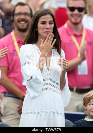 Sandra Gago, girlfriend of Feliciano Lopez during day seven of the Fever-Tree Championship at the Queen's Club, London. Stock Photo