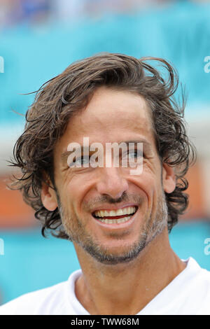 London, UK. 23 June 2019.  Feliciano Lopez (ESP) during the Fever Tree Tennis Championships at the Queen's Club, West Kensington on Sunday 23rd June 2019. Stock Photo
