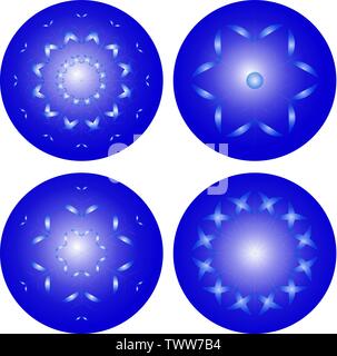 Set of different shining snowflakes icon on a white background. Vector illustration. Eps 10. Stock Vector