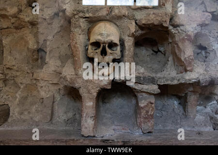 The Skull Tower (Cele Kula)- built from the 3000 skulls of dead Serbian warriors after Uprising in 1809 in City of Nis, Serbia Stock Photo