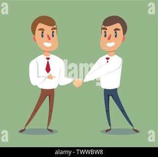 Two businessmen shaking hands to seal an agreement. Stock Vector