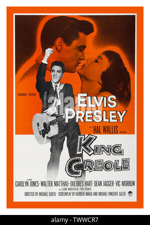 Vintage Movie Film Poster ‘King Creole’ (1958), directed by Michael Curtiz, featuring Elvis Presley Carolyn Jones, Walter Matthau, Dolores Hart, Dean Jagger, Vic Morrow, Paramount Pictures Hal Wallis production Stock Photo