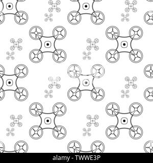 Drones seamless pattern stylish texture. Vector illustration. Stock Vector