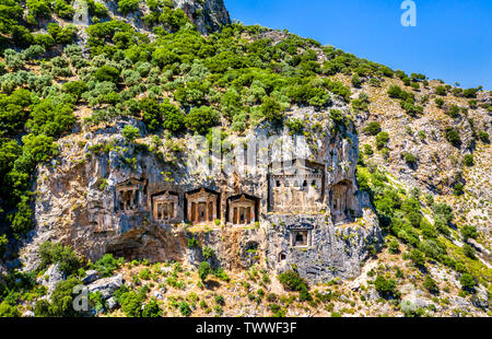 The Tombs of the Kings at Kaunos in Turkey Stock Photo