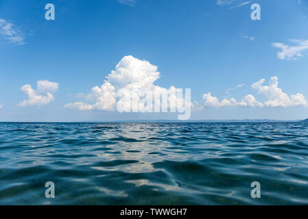 Beautiful sea Landscape with blue sky and clouds on sunny day Stock Photo
