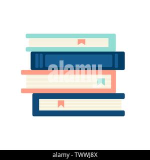 A pile of books vector illustration. Flat style Stock Vector