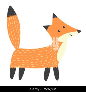 Clever fox isolated element. Vector illustration Stock Vector