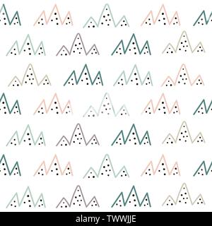 Tribal mountains seamless pattern. Vector background for kids Stock Vector