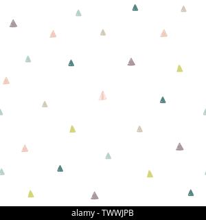 Hand drawn colorful triangles seamless pattern. Vector illustration Stock Vector