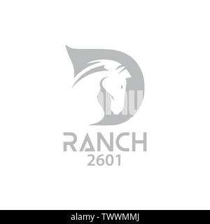 Horse logo design vector in illustrator Stock Vector