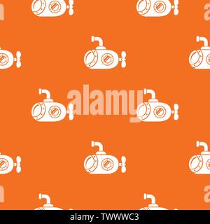 Bathyscaphe pattern vector orange Stock Vector