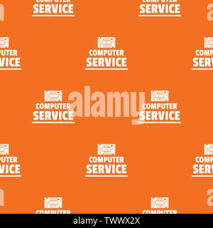 Computer service pattern vector orange Stock Vector