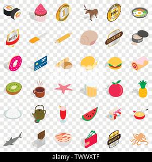 Cupcake icons set, isometric style Stock Vector