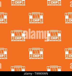 Chip microcontroller pattern vector orange Stock Vector