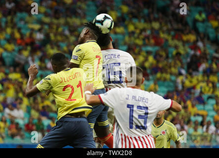 Salvador, Brazil. 23rd June, 2019. Colombia v Paraguay, valid for the group stage of the Copa America 2019, held this Sunday (23) at the Fonte Nova Arena in Salvador, Bahia, Brazil. Credit: Tiago Caldas/FotoArena/Alamy Live News Stock Photo