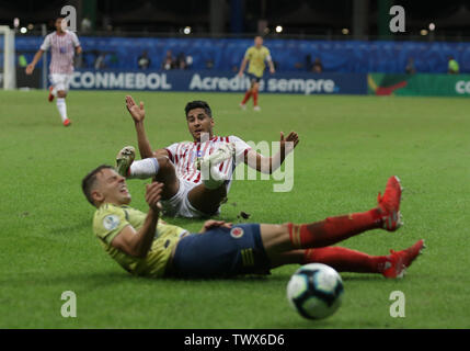 Salvador, Brazil. 23rd June, 2019. Colombia v Paraguay, valid for the group stage of the Copa America 2019, held this Sunday (23) at the Fonte Nova Arena in Salvador, Bahia, Brazil. Credit: Tiago Caldas/FotoArena/Alamy Live News Stock Photo