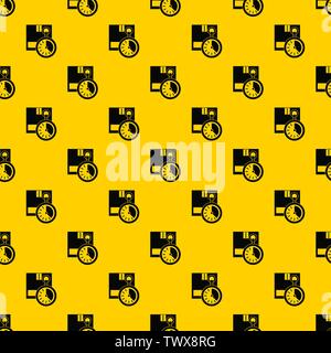 Cardboard box with stopwatch pattern vector Stock Vector