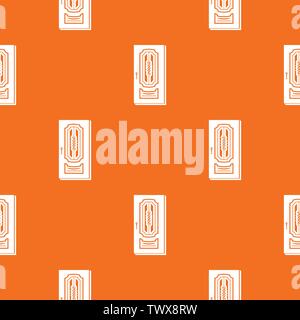 Closed door pattern vector orange Stock Vector