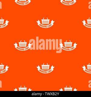 Washing cart pattern vector orange Stock Vector