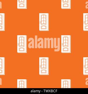 Vertical door pattern vector orange Stock Vector