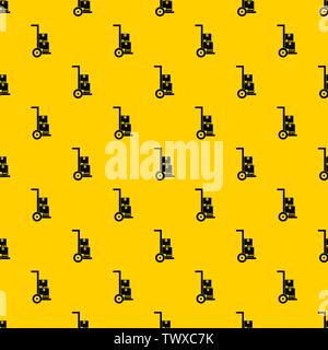 Hand cart with cardboards pattern vector Stock Vector