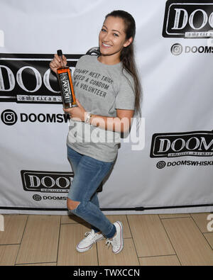 June 22, 2019 - Glendale, California, USA - Dani Daniels attends Doom's Whiskey Tasting at Remedy Liquors in Glendale, California. (Credit Image: © Billy Bennight/ZUMA Wire) Stock Photo