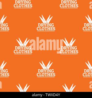 Drying clothes pattern vector orange Stock Vector