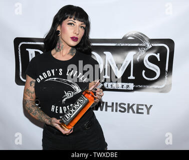 June 22, 2019 - Glendale, California, USA - Jessie Lee attends Doom's Whiskey Tasting at Remedy Liquors in Glendale, California. (Credit Image: © Billy Bennight/ZUMA Wire) Stock Photo