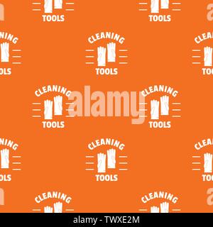 Cleaning tools pattern vector orange Stock Vector