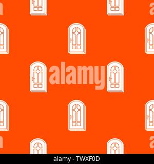 Arched door pattern vector orange Stock Vector