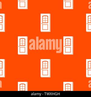 Door with lock pattern vector orange Stock Vector