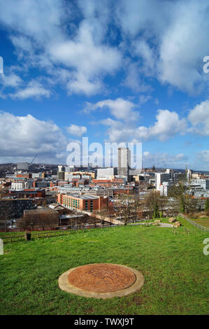 UK,South Yorkshire,Sheffield Skyline from Cholera Monument Grounds Stock Photo