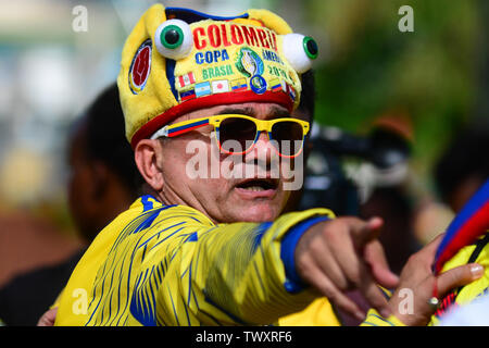 Salvador, Brazil. 23rd June 2019, Itaipava Arena Fonte Nova, Salvador, Bahia, Brazil; Copa America international football, Colombia versus Paraguay; Fans of Colombia Credit: Action Plus Sports Images/Alamy Live News Stock Photo