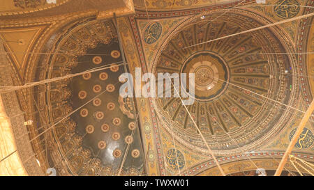 CAIRO, EGYPT- SEPTEMBER, 26, 2016: the ceiling of the alabaster mosque in cairo Stock Photo