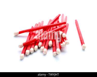 Many matches on white background Stock Photo