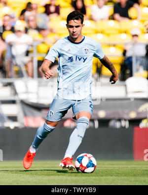 June 23, 2019: Sporting Kansas City forward Daniel Salloi (20) handles the bal aginst Columbus Crew SC in their game in Columbus, Ohio, USA. Brent Clark/Alamy Live News Stock Photo
