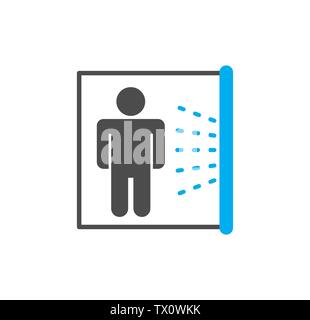 Body scan related icon on background for graphic and web design. Simple illustration. Internet concept symbol for website button or mobile app. Stock Vector