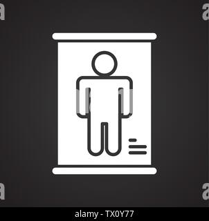 Body scan related icon on background for graphic and web design. Simple illustration. Internet concept symbol for website button or mobile app. Stock Vector